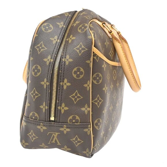 LOUIS VUITTON LV Logo Deauville Hand Bag Monogram Leather Brown 558-082225 - Picture 4 of 16